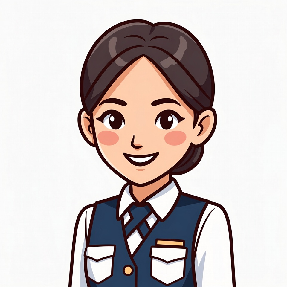Smiling Asian woman in uniform Smiling Asian woman in uniform