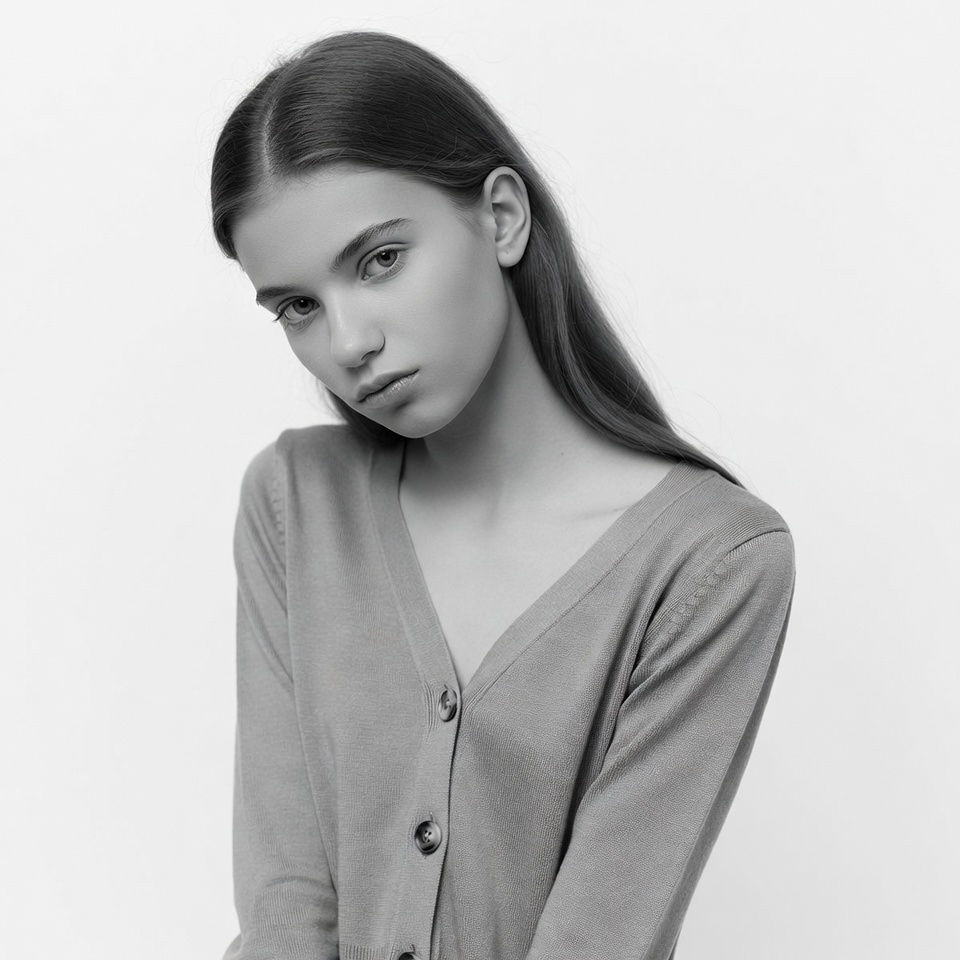 Teen girl with long hair closeup Teen girl with long hair closeup