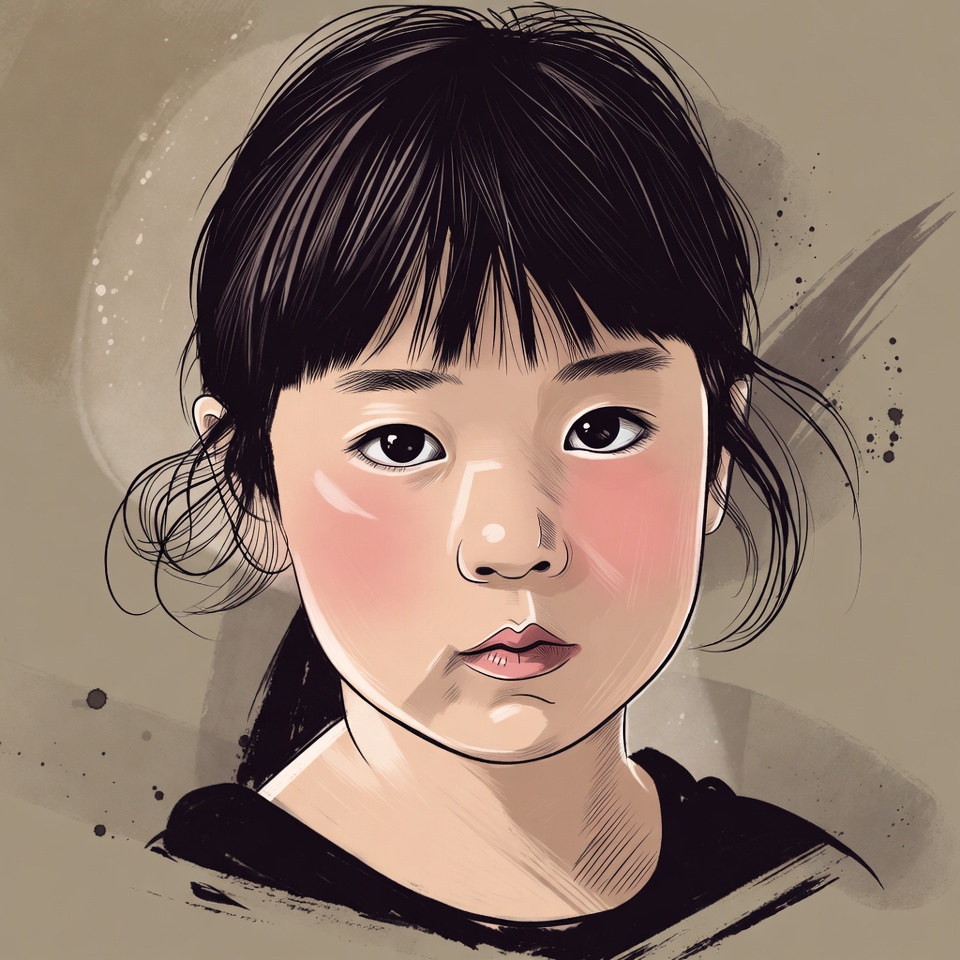 Asian girl with bangs portrait Asian girl with bangs portrait
