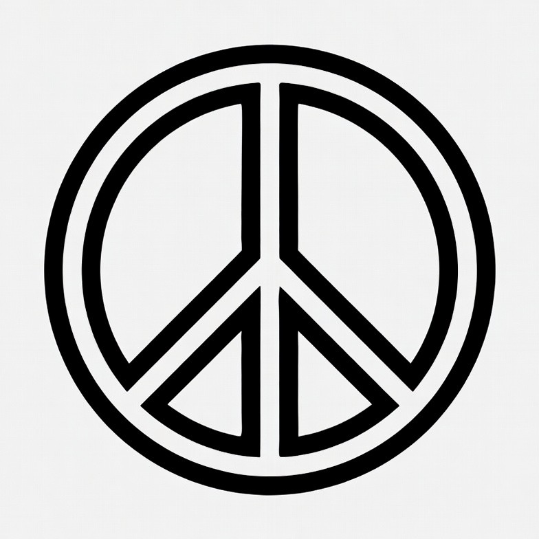 Black Peace Symbol Icon Black Peace Symbol Icon