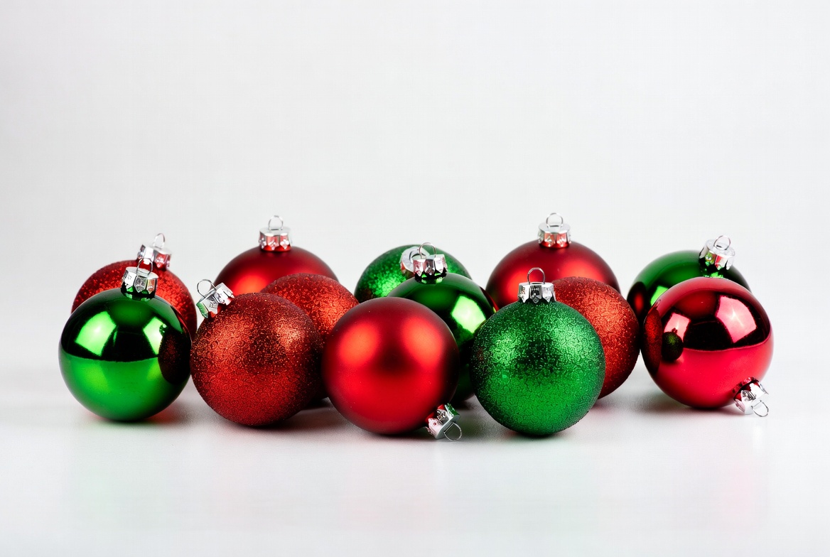 Red and Green Christmas Ornaments Red and Green Christmas Ornaments