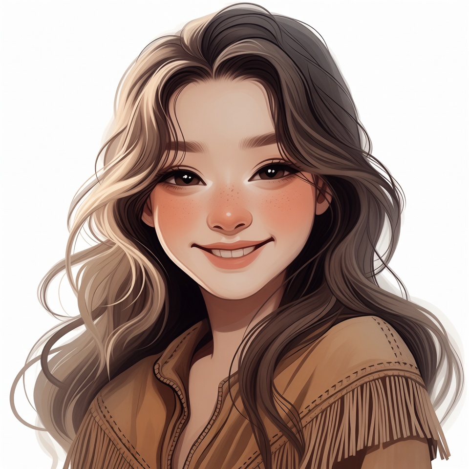 Smiling Asian woman with brown hair Smiling Asian woman with brown hair