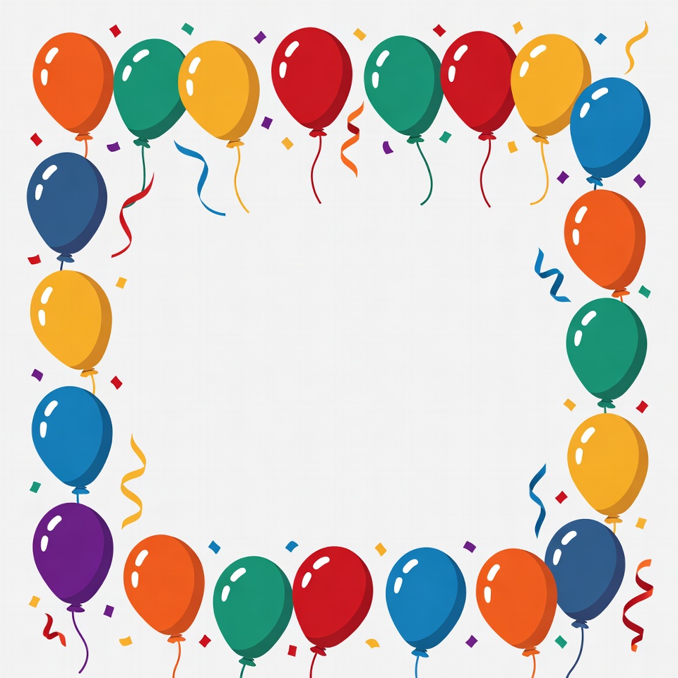 Colorful Balloon Border Frame Colorful Balloon Border Frame