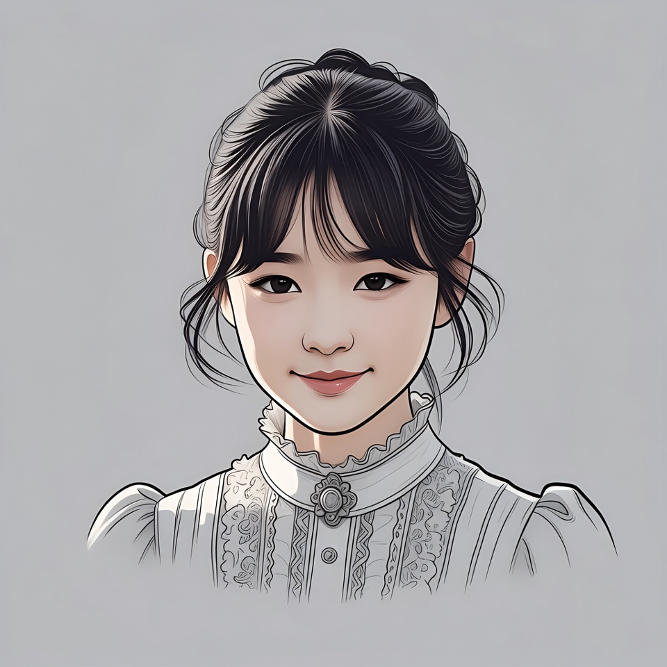 Asian girl in vintage lace dress Asian girl in vintage lace dress