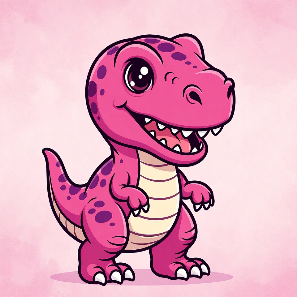 Cute Pink T-Rex Illustration Cute Pink T-Rex Illustration