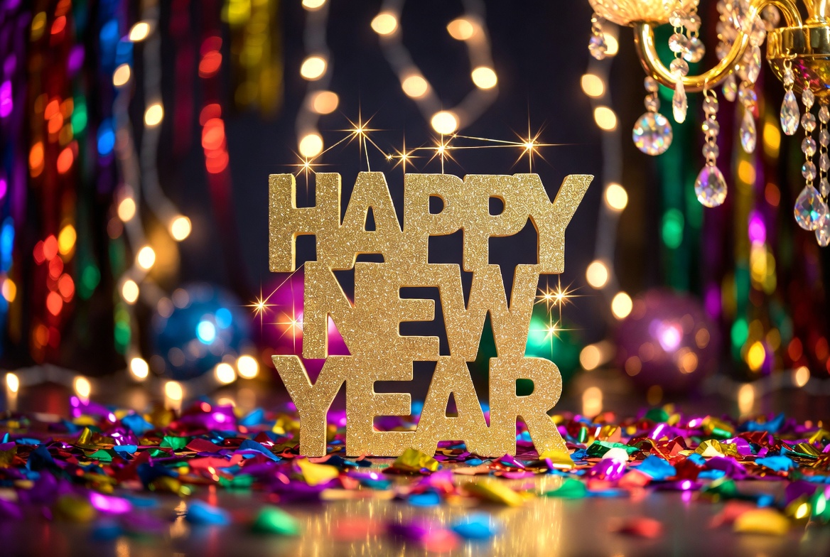 Happy New Year gold letters Happy New Year gold letters