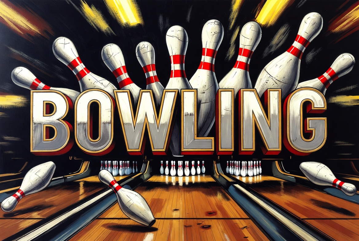 Bowling Pins and Ball Illustration Bowling Pins and Ball Illustration