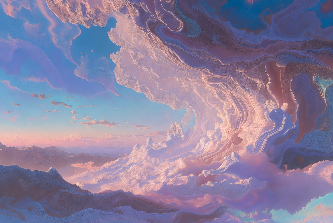 Swirling Clouds Over Mountains Swirling Clouds Over Mountains