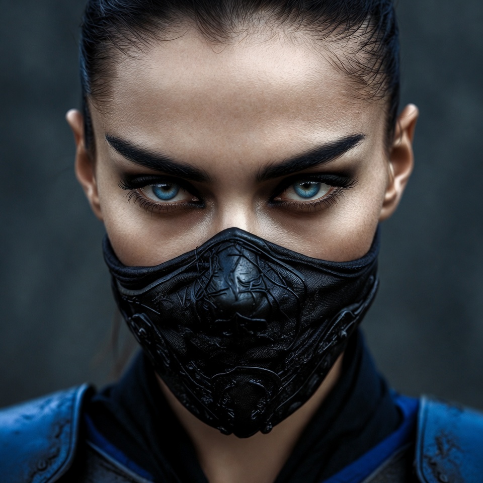 Woman in black leather mask Woman in black leather mask