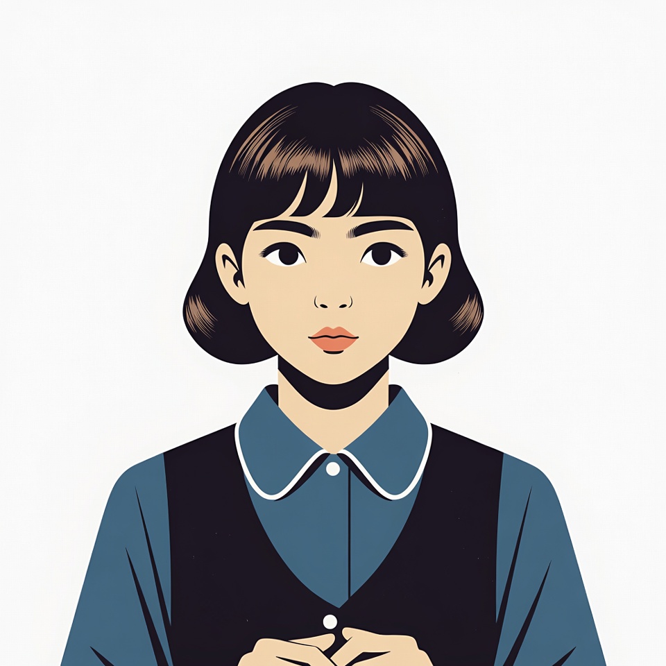 Asian girl in school uniform illustration Asian girl in school uniform illustration