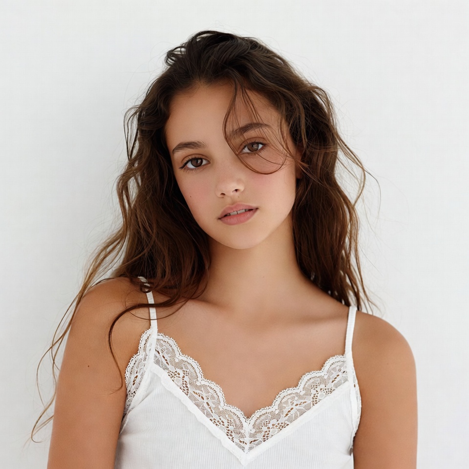 Young woman in lace camisole Young woman in lace camisole