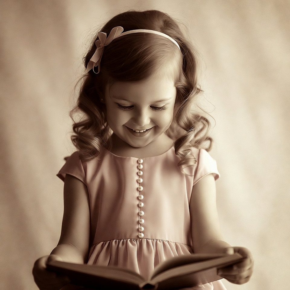 Young girl reading book Young girl reading book