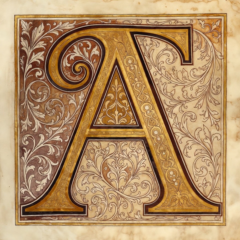 Ornate Golden Letter A Illustration Ornate Golden Letter A Illustration