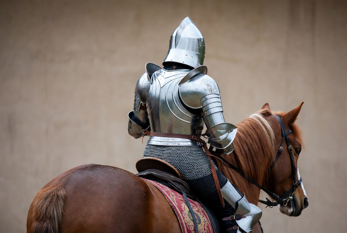 Knight in shining armor on horse Knight in shining armor on horse