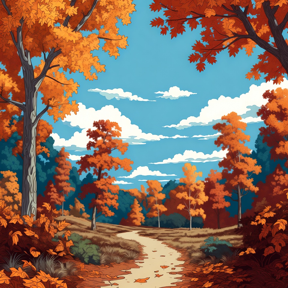 Autumn Forest Path Illustration Autumn Forest Path Illustration