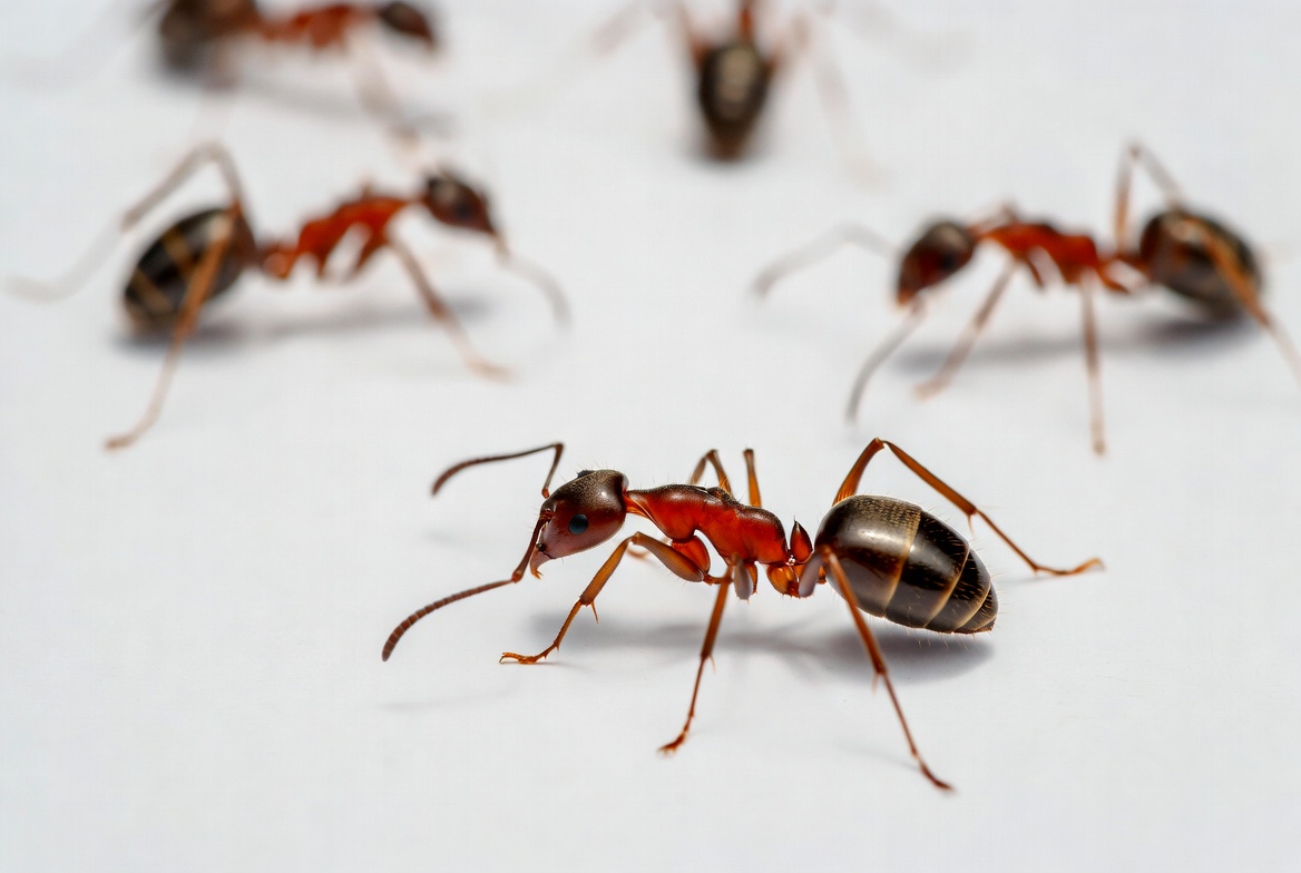 Red ants on white background Red ants on white background