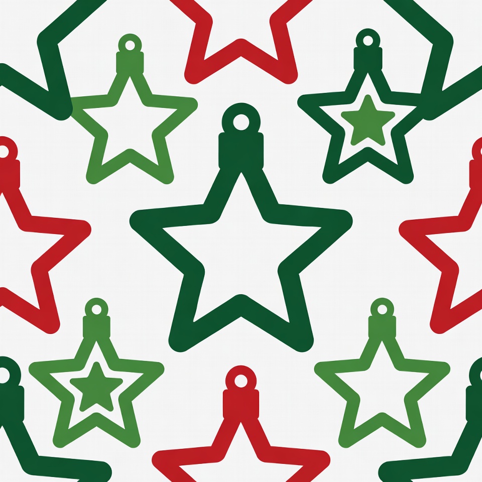 Red and Green Christmas Star Ornaments Red and Green Christmas Star Ornaments