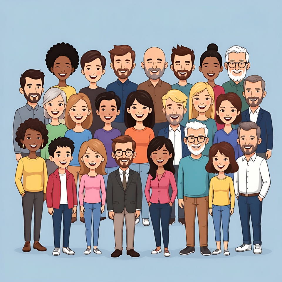 Diverse group of people illustration Diverse group of people illustration