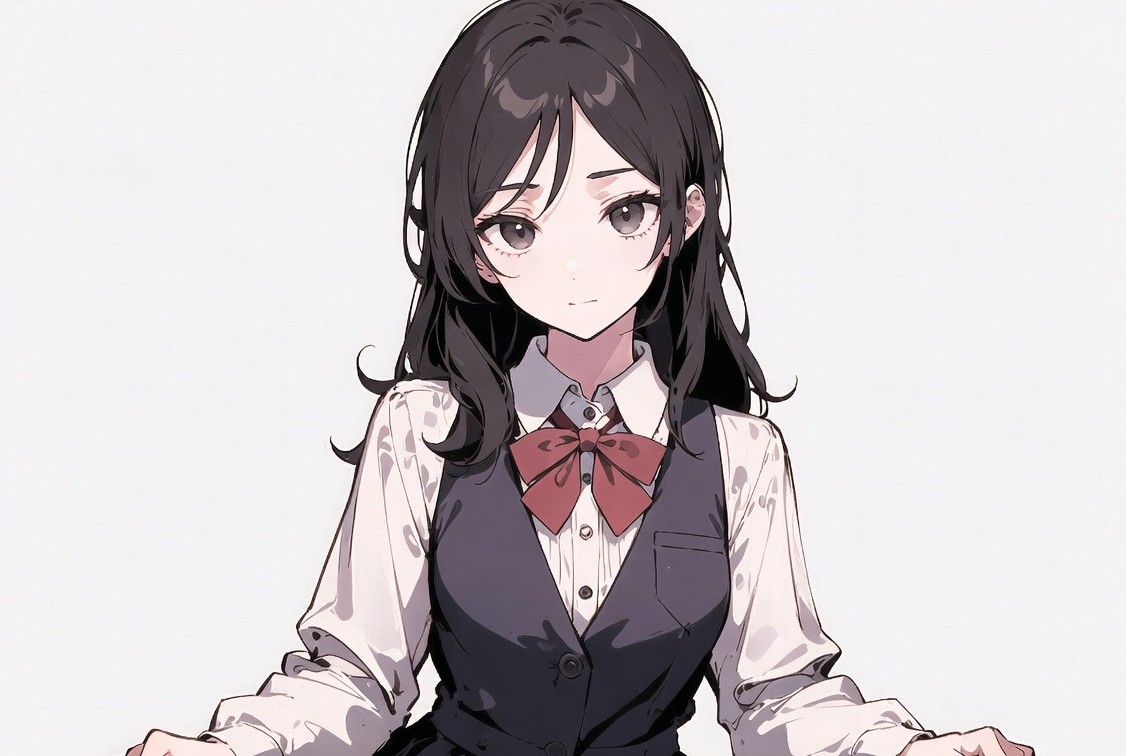 Anime girl in school uniform Anime girl in school uniform