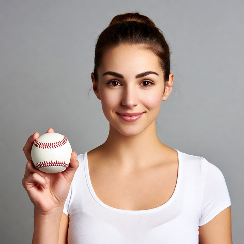 Woman holding baseball Woman holding baseball