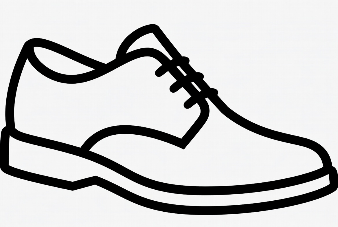Black outline dress shoe Black outline dress shoe
