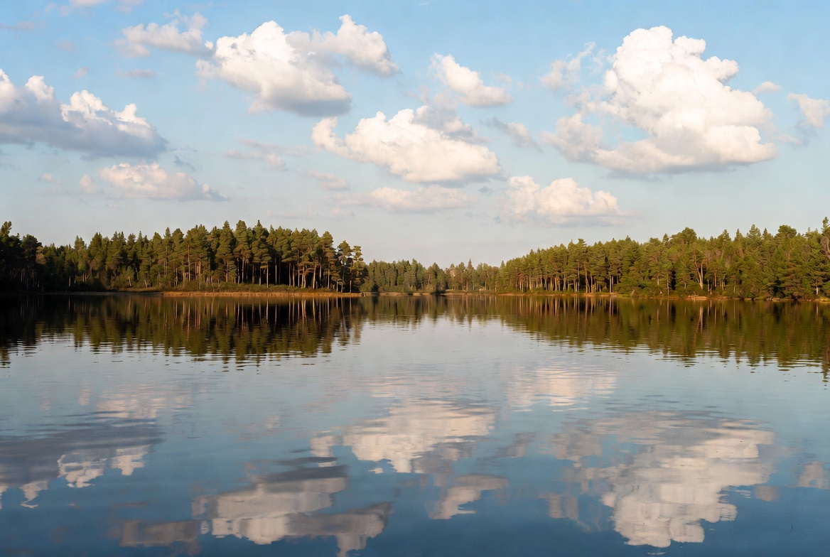 Forest Reflected in Calm Lake Forest Reflected in Calm Lake
