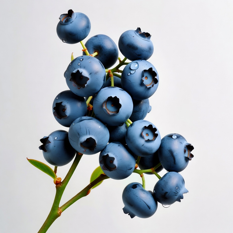 Fresh Blueberries on Branch Fresh Blueberries on Branch