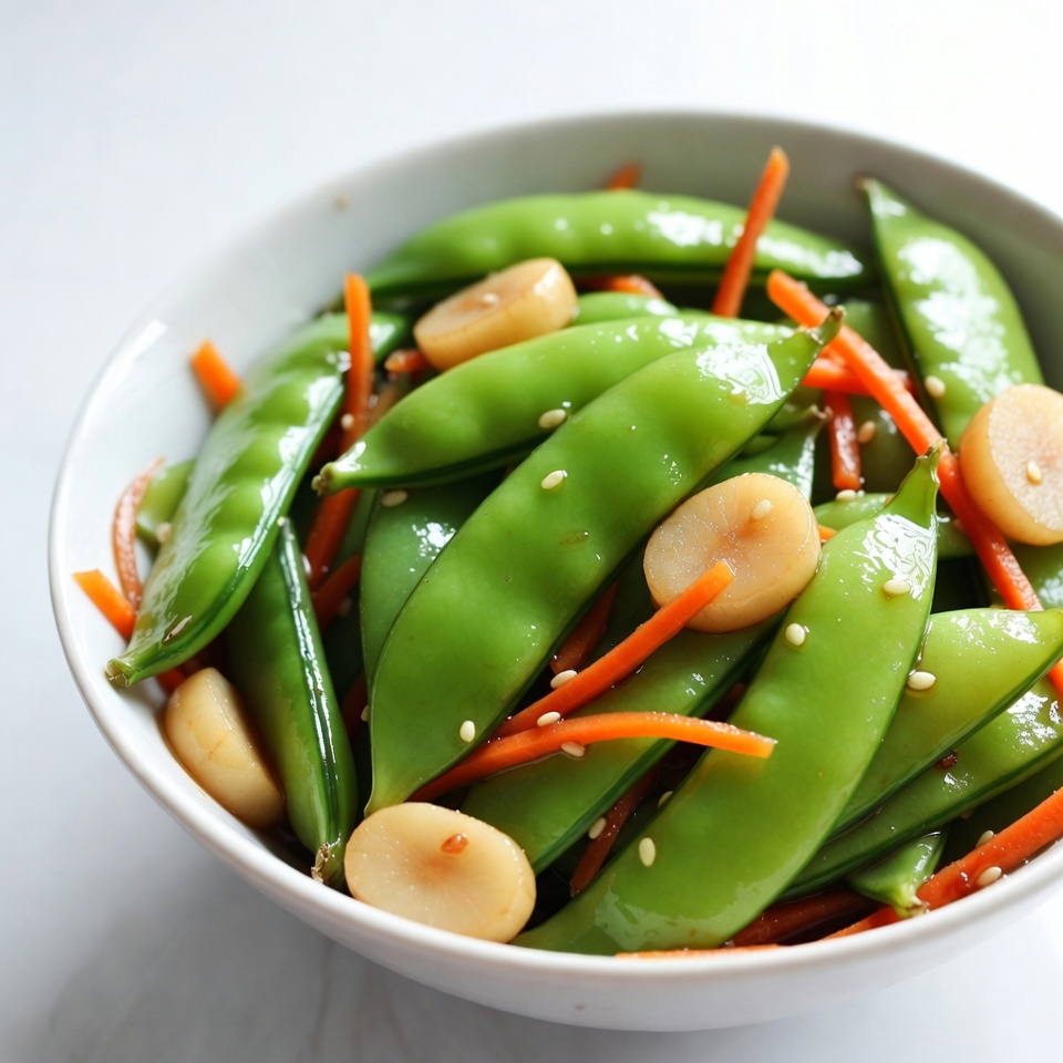 Snow Peas with Carrots and Garlic Snow Peas with Carrots and Garlic
