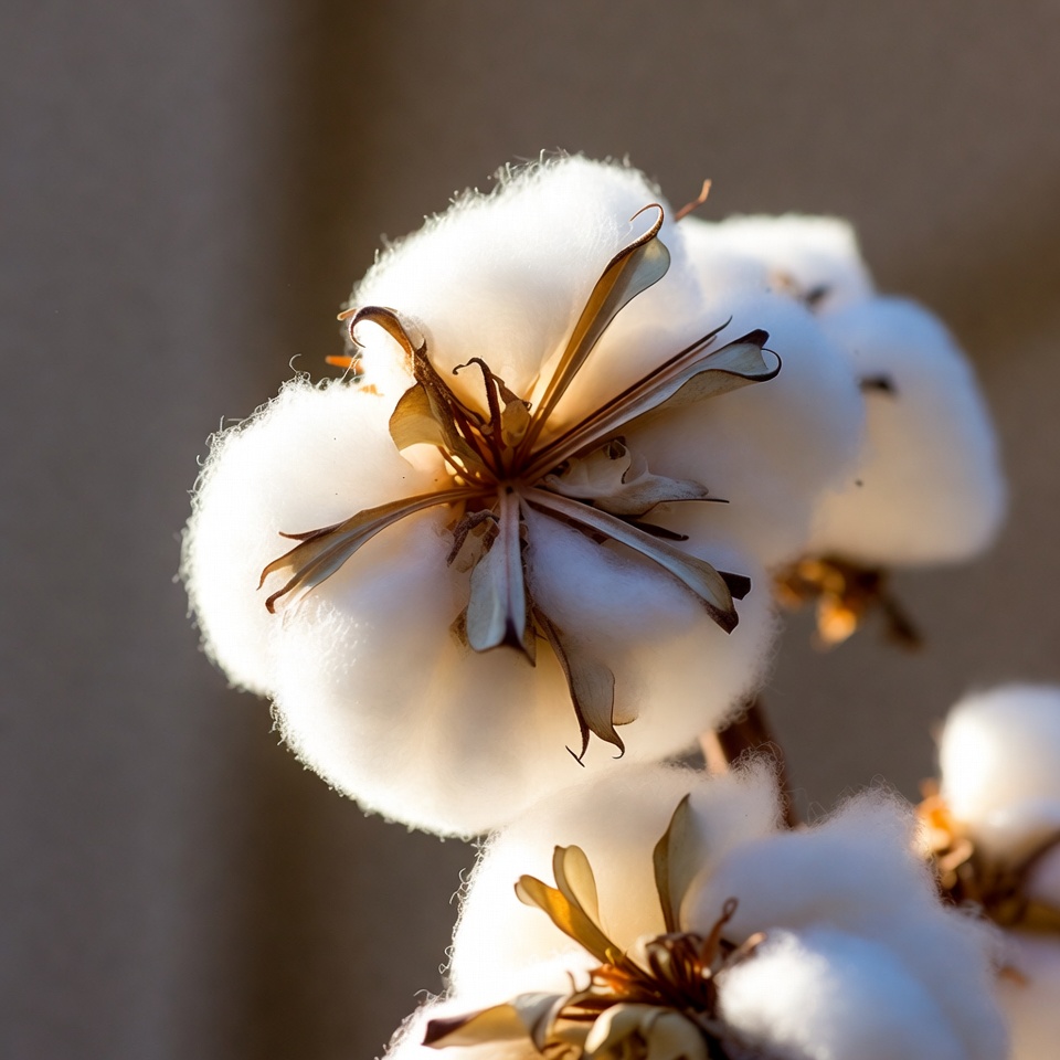 White Cotton Bolls on Plant White Cotton Bolls on Plant