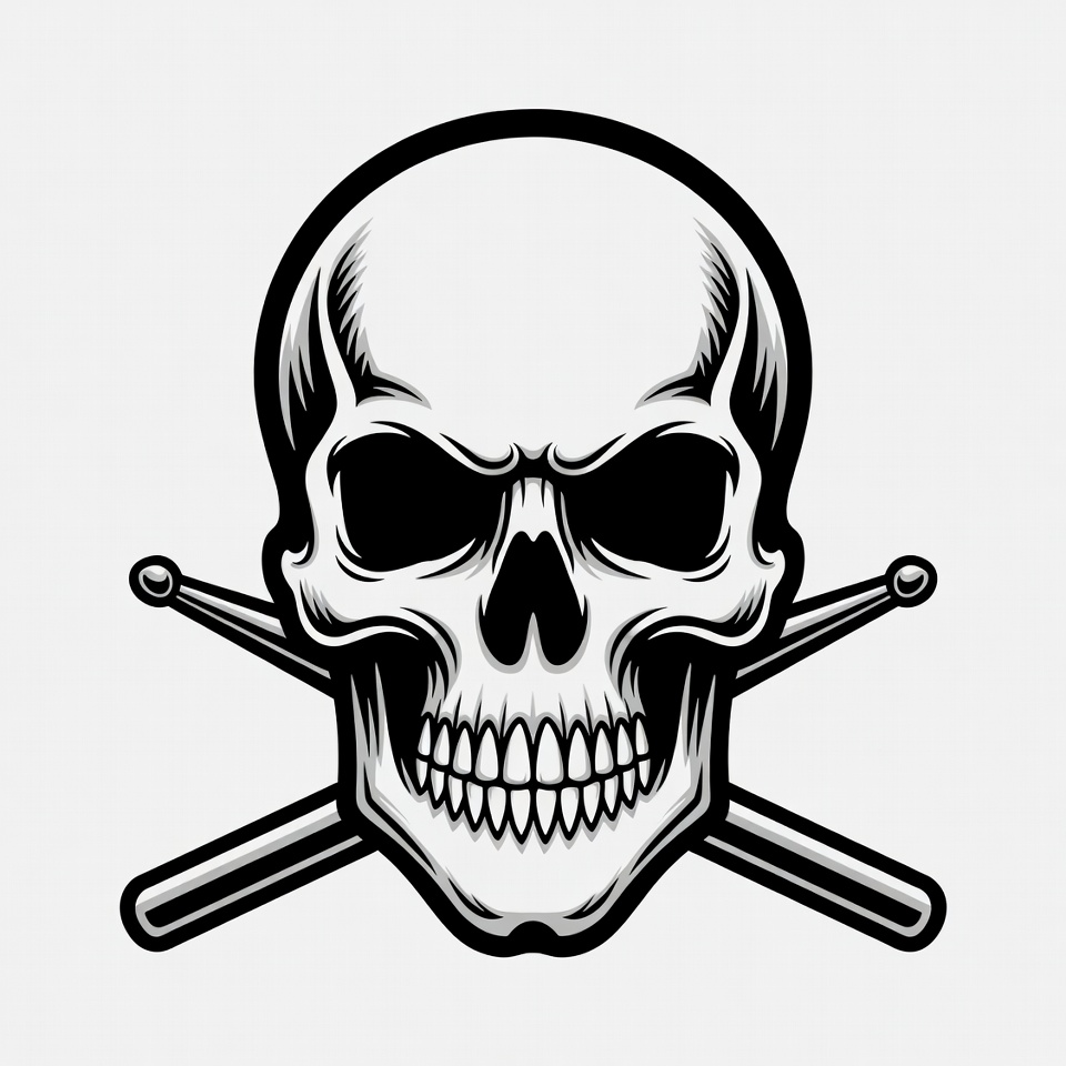 Skull with Crossed Drumsticks Skull with Crossed Drumsticks