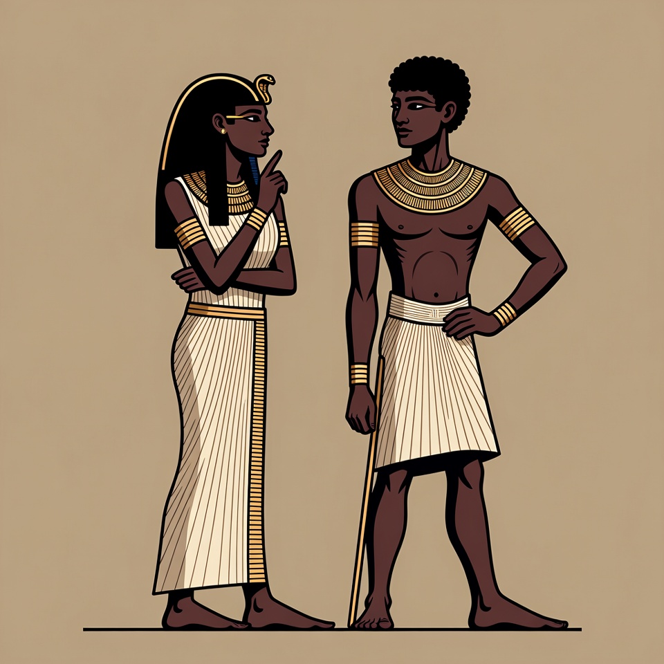 Ancient Egyptian man and woman illustration Ancient Egyptian man and woman illustration
