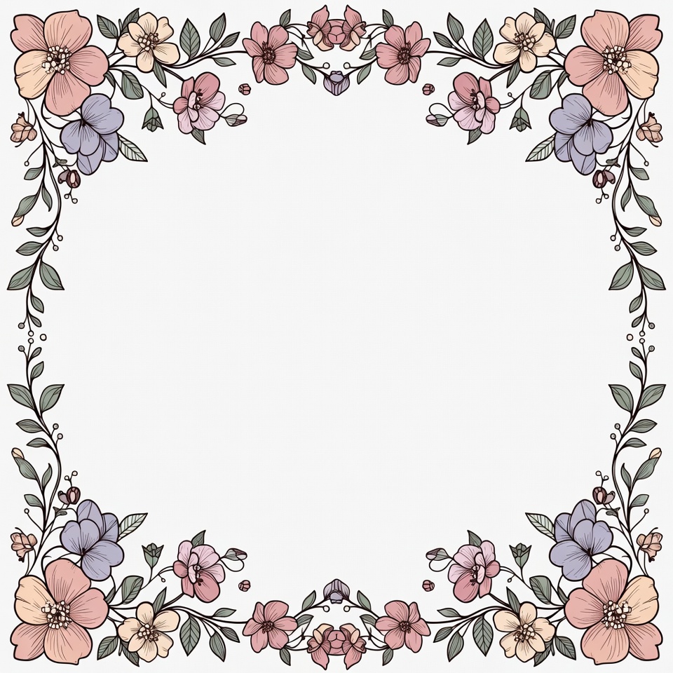 Floral Flower Frame Border Floral Flower Frame Border