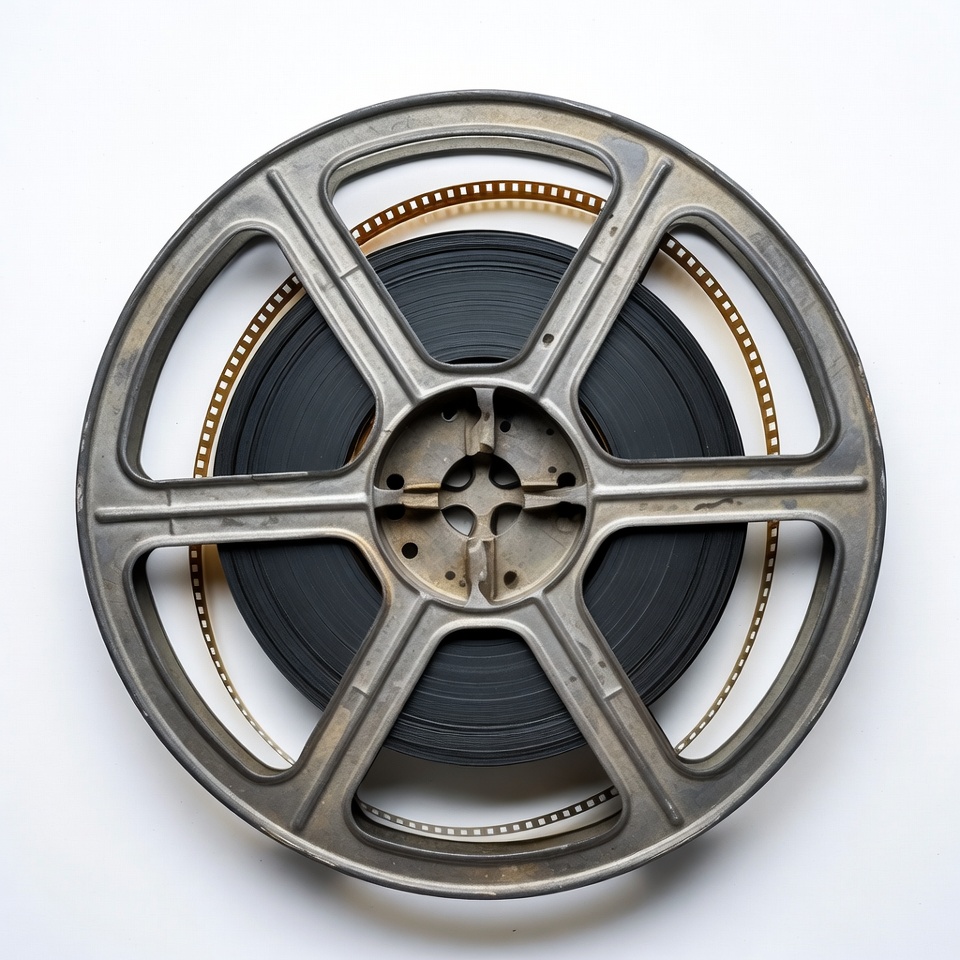 Vintage Film Reel on White Background Vintage Film Reel on White Background