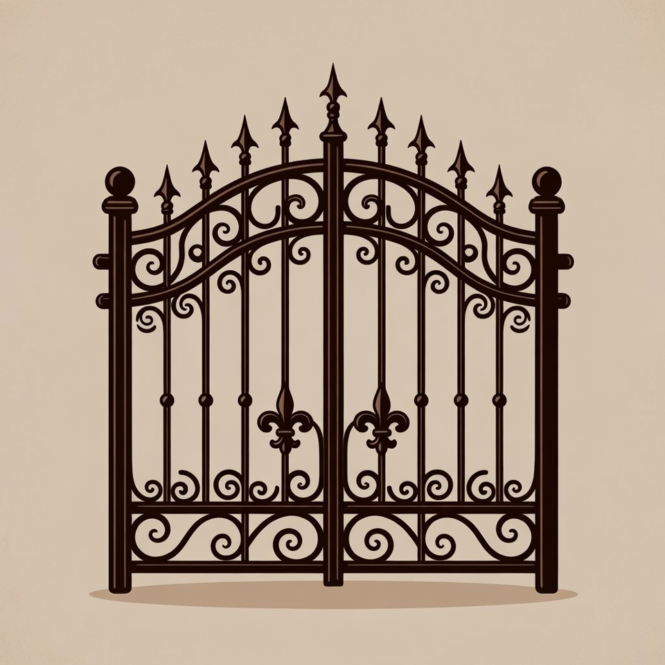 Ornate Iron Gate Illustration Ornate Iron Gate Illustration