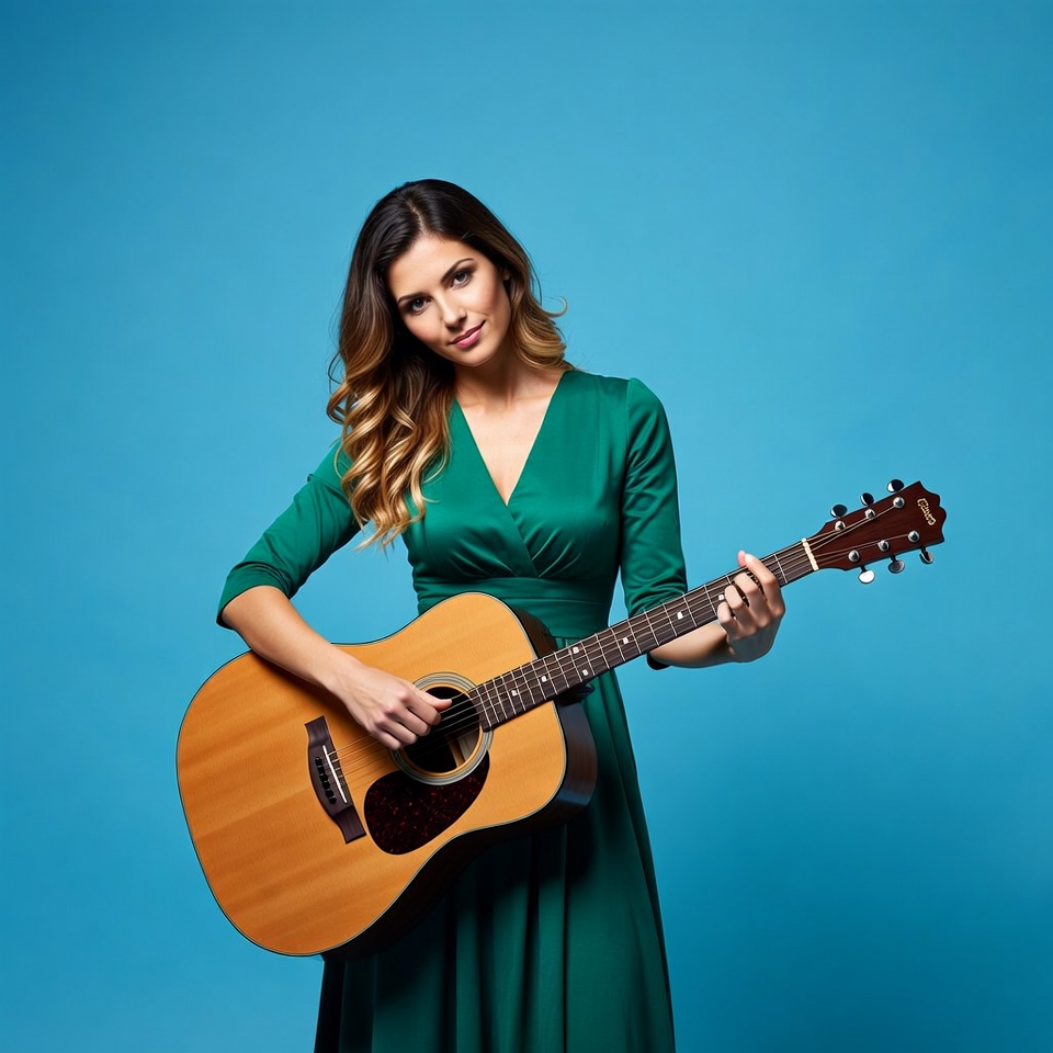 Woman playing acoustic guitar Woman playing acoustic guitar