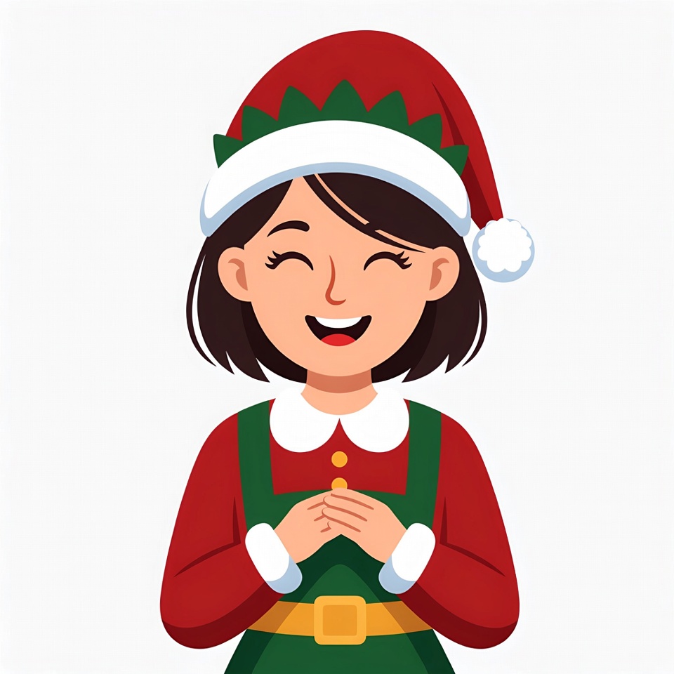 Smiling Christmas Elf Girl Smiling Christmas Elf Girl