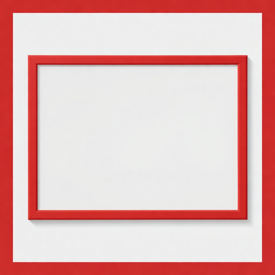 Red Framed Empty White Picture Frame Red Framed Empty White Picture Frame