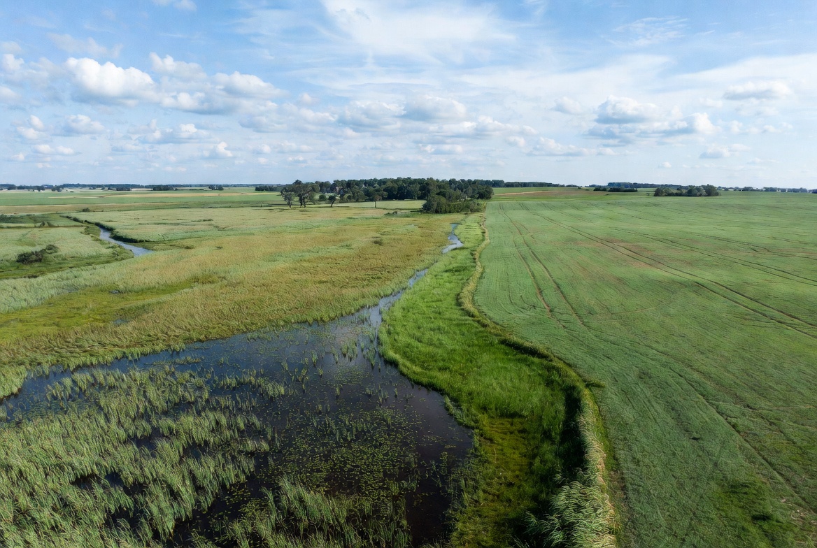 Aerial View of River in Farmlands Aerial View of River in Farmlands
