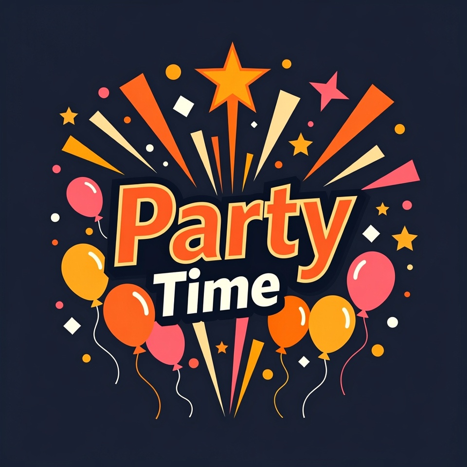 Party Time Balloons and Stars Party Time Balloons and Stars
