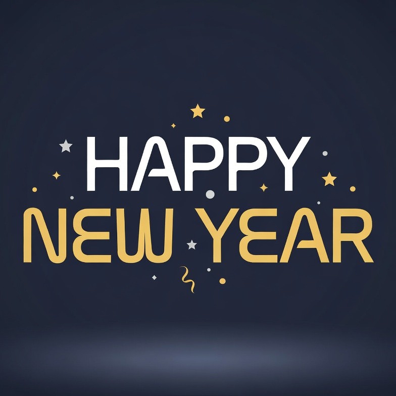 Happy New Year Text with Stars Happy New Year Text with Stars