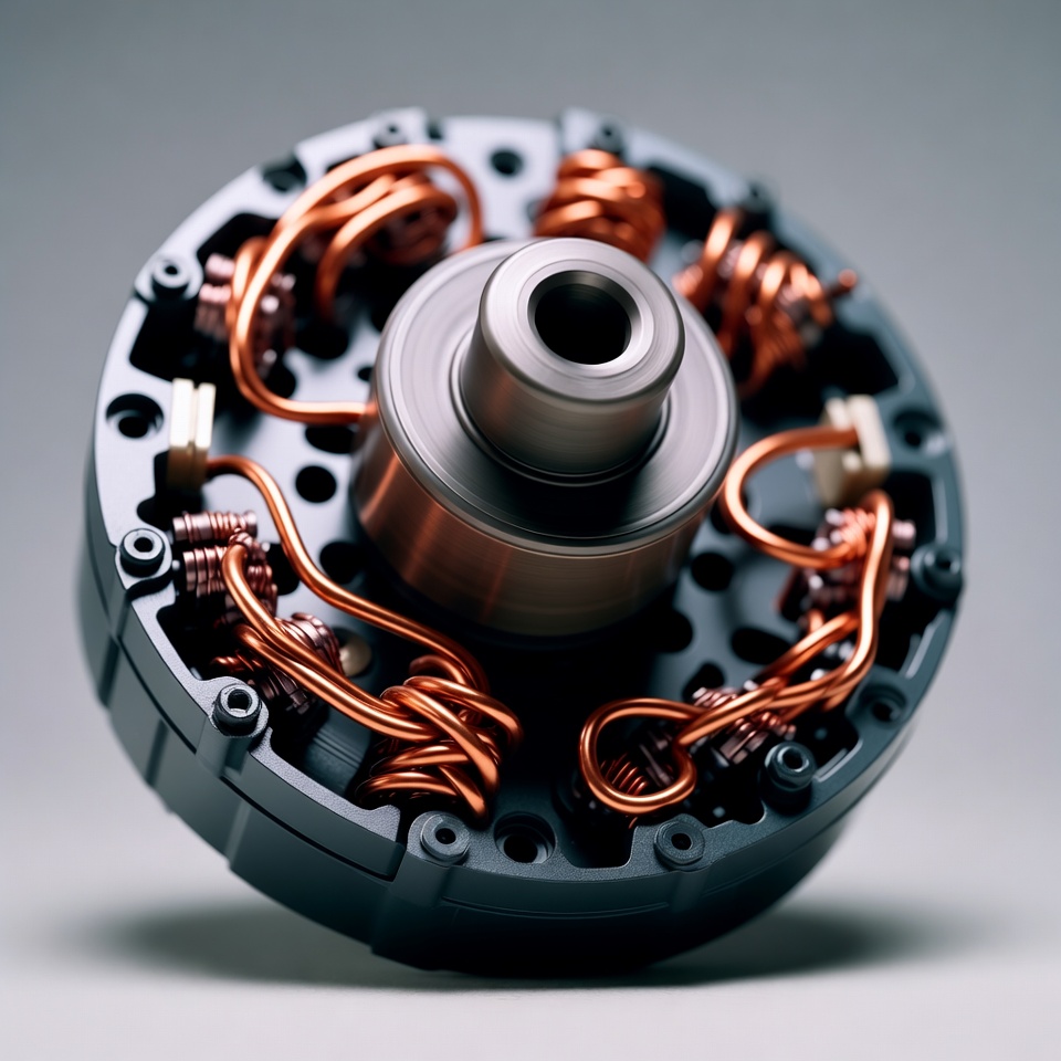 Electric Motor Copper Windings Closeup Electric Motor Copper Windings Closeup