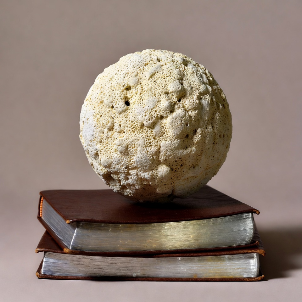White Sponge Ball on Leather Books White Sponge Ball on Leather Books