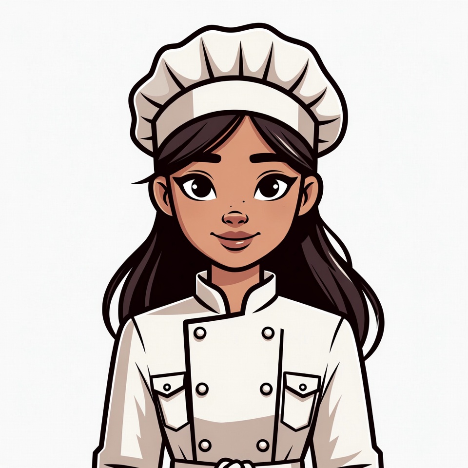 Cartoon Asian woman chef Cartoon Asian woman chef