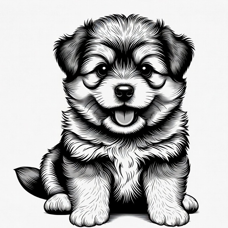 Cute fluffy puppy illustration Cute fluffy puppy illustration