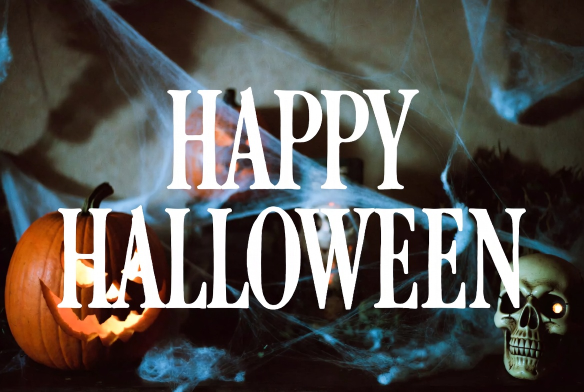 Happy Halloween with Pumpkin and Skull Happy Halloween with Pumpkin and Skull