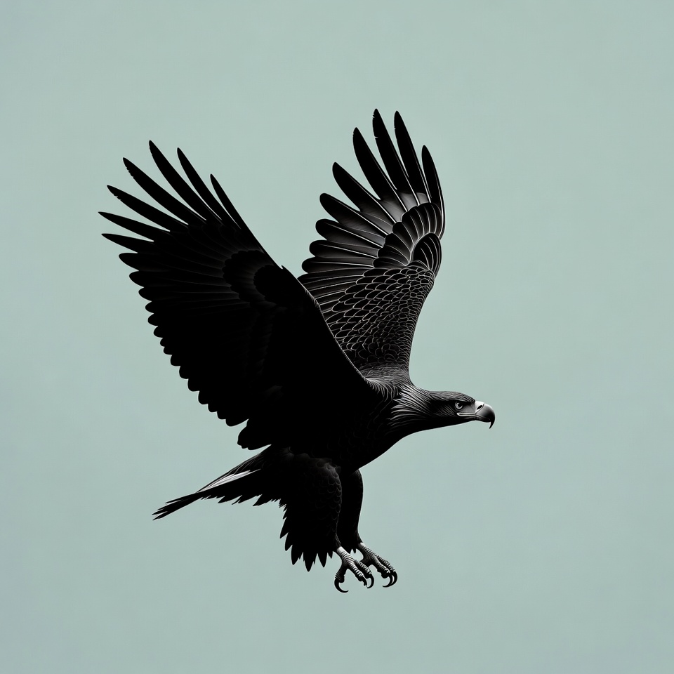 Eagle flying with wings spread Eagle flying with wings spread