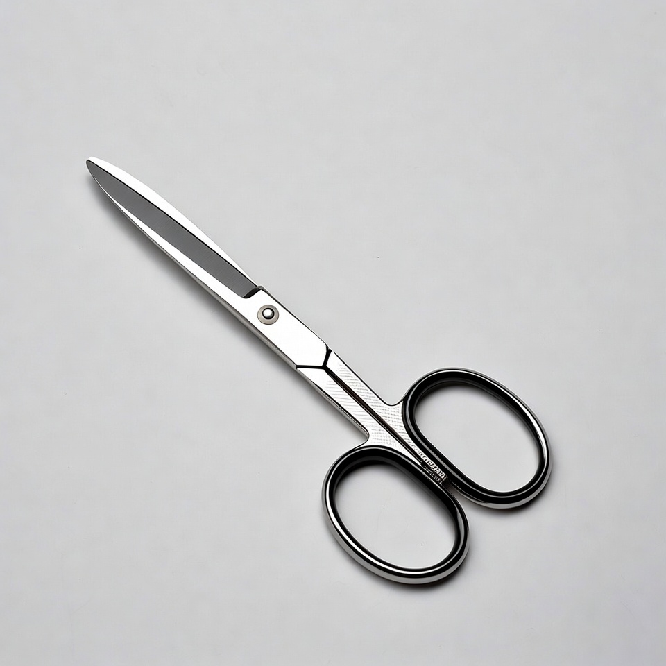 Silver Scissors on White Background Silver Scissors on White Background