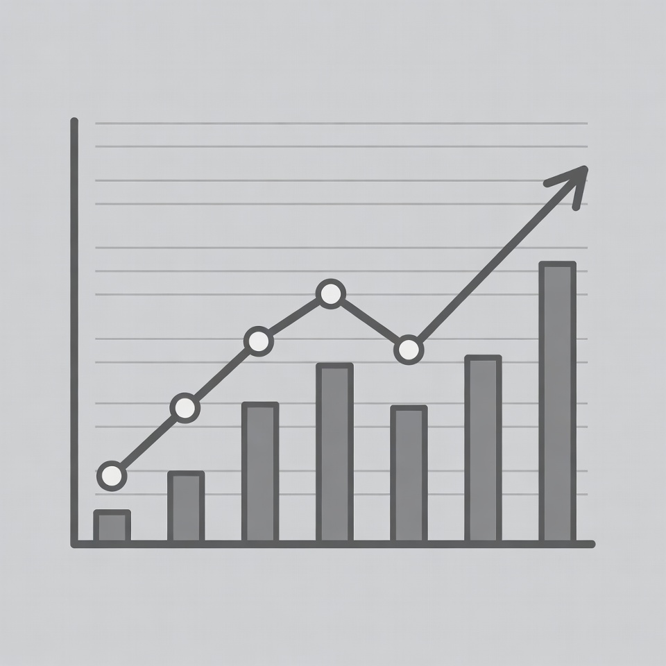 Upward Trending Bar Line Graph Upward Trending Bar Line Graph