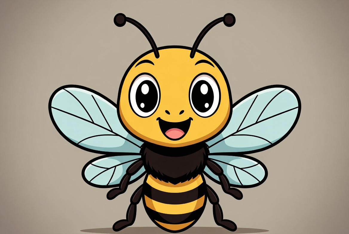 Cute cartoon bee smiling Cute cartoon bee smiling