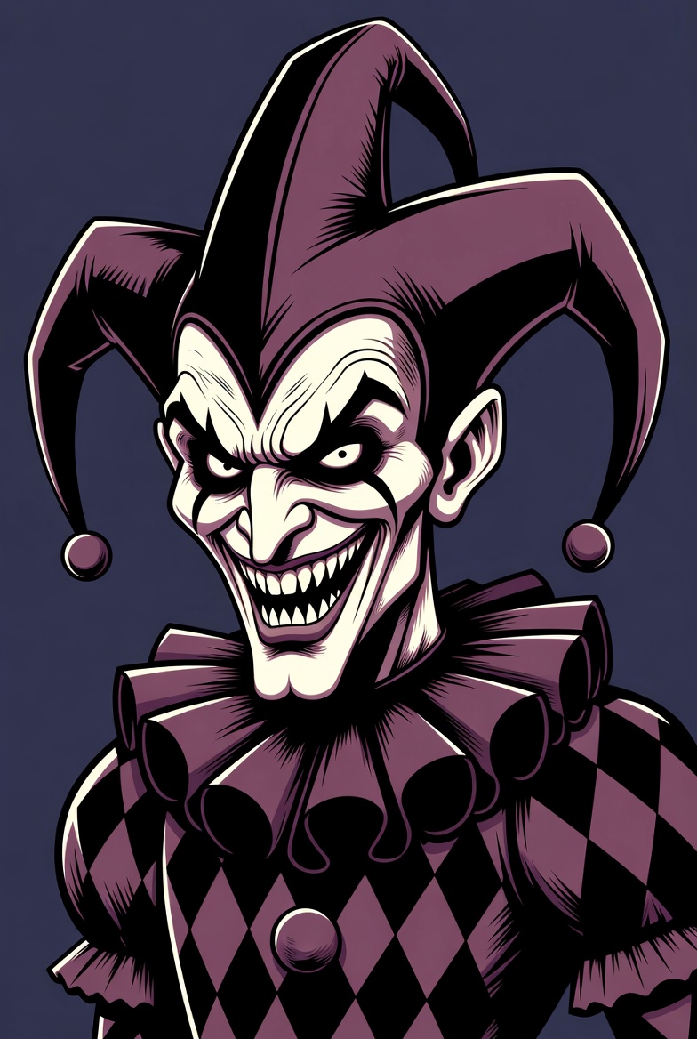 Evil Clown Laughing Illustration Evil Clown Laughing Illustration